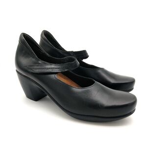 NAOT Black Leather Mary Jane Heels Size 42 10.5-11 New Comfort Shoes Ankle Strap